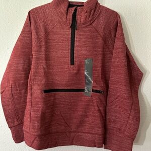 4/5 Kids Red Half-Zip sweatshirt with thumb holes